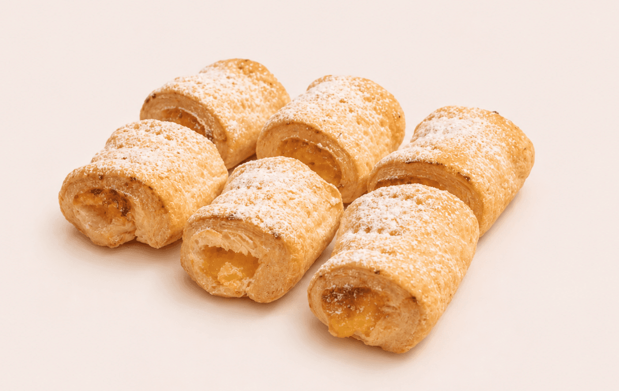 Minirulouri cu crema de vanilie - 1